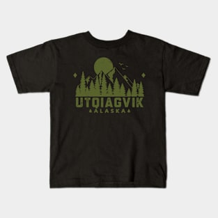 Utqiagvik Alaska Mountain Souvenir Kids T-Shirt